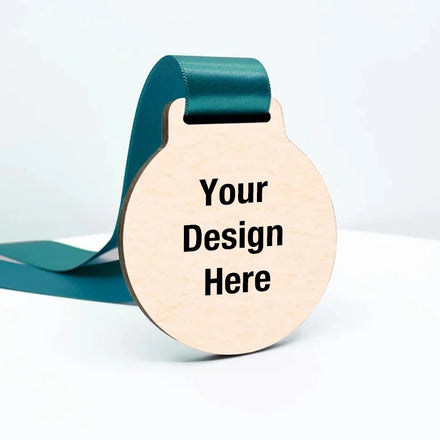 Custom Logo Laser Engraved Student Award Eco Friendly Wooden Medal for School Promotional Events