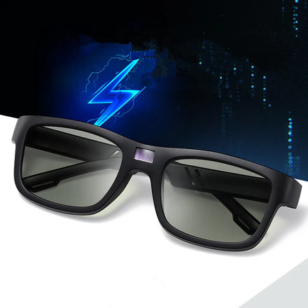 Electro Chromic Smart Digital Sunglasses High End Photochromic Color Changing Lenses Full Rim UV Protection Rectangle Frame