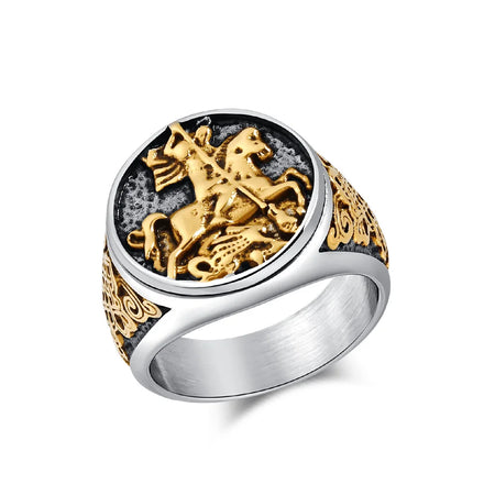 Beimai OEM Vintage Knight Templar Men's Ring Popular Punk Spot Design with Waterproof Stainless Steel Fashion Accessory