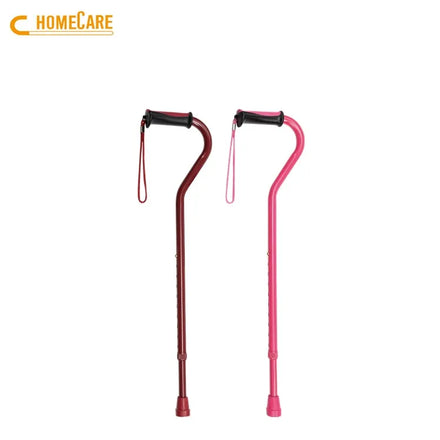 Hot Sell Taiwan Pearl Coated Aluminum Alloy Hands-Free Cane Arc-handle Offset Handle Rubber Tip CE Certified 250lbs Load
