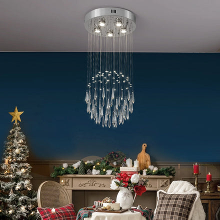 Stainless Steel Crystal Light Hotel Apartment Indoor Lighting Decorative Chandelier