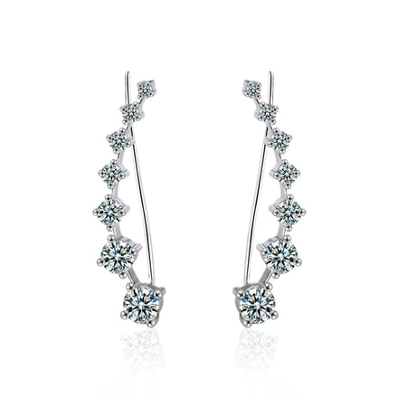 XEZ038 Fashion S925 Silver Needle Stud Earrings Delicate Moissanite Luxury Design Earrings Jewelry for Women Girls