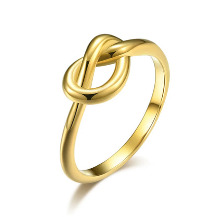 Beimai Unisex Stainless Steel Ring Trendy Knotted Heart Design OEM Rose Gold Plating Classic Style for Engagement Proposals