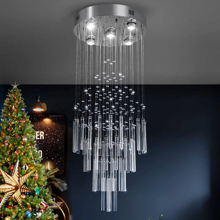 US Warehouse Corridor Balcony GU10 Bulb Adjustable Custom Crystal Chandelier Lighting Fixture