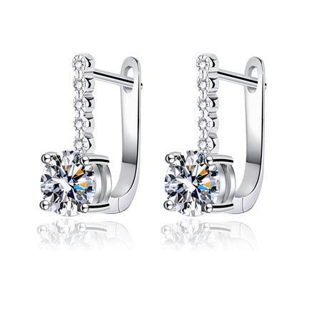 XKZ001 0.5 Carat Moissanite Earrings for Women 925 Sterling Silver Ear Stud Hoops Sparkling Diamond Earring Wedding Fine Jewelry