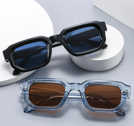 New Retro square Sunglasses Wholesale Unisex Customized logo Thick Transparent Small Glasses Frame Fashion Y2K Sun Glasses