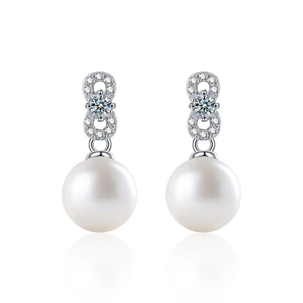 XEZ041 Natural Freshwater Pearl Stud Earrings Women's Moissanite Earrings Jewelry Fashion Luxury