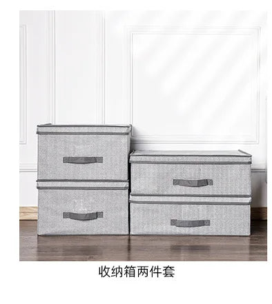 Rectangle Foldable Blanket Linen Fabric Shelf Storage Boxes for Home Non-Woven Drawer Type Fabric Storage Box