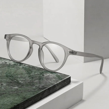 Trendy Simple Plain Eyeglasses Frame Fashion Rice Nail Round Thin Frame Flat Glasses Matched Degree Myopia Glasses Frame