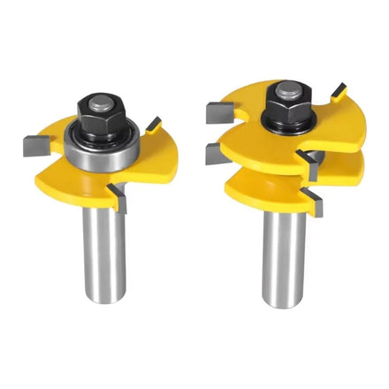 1/4\ 1/2\ 6mm 8mm 12mm Shank Tongue Groove Router Bit Set Woodworking Cutter Tenon Cutter Carbidetipped End Mill Tools OEM