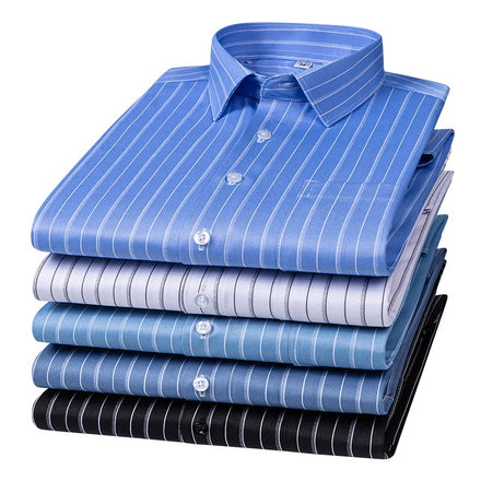 Oem Custom logo Design with Stripe and Long Sleeve No Ironing Required Design for the Spring of 2024 Men's Casual Shirt