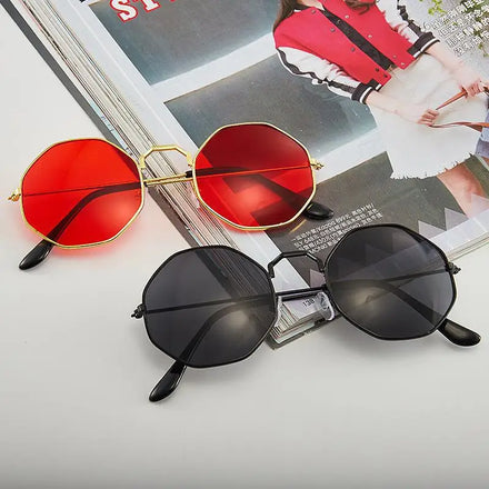 Wholesale Custom Logo Sunglasses Eyewear Gold and Silver Metal Octagonal Glasses Frames Sun Shades for Men and Women
