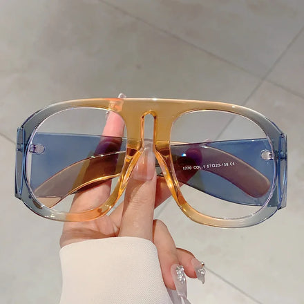 Fashion Colourful Frame for Glasses European&American One Piece Frame Anti Blue Light Glasses Y2K Large Eyeglasses Frames Unisex