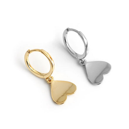 EH1024 925 Sterling Silver Heart Hoop Earrings for Women Teens Minimalist Hoop Earrings Sweet Love Heart Earring