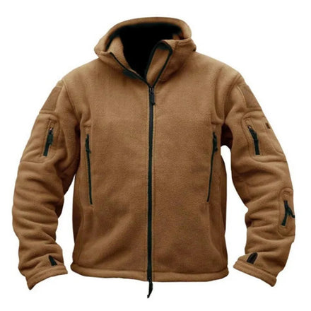 OEM Custom logo Embroidery Printed Design Men's Outdoor Warm Fleece Cross-border Cold-proof Assault Hooded Jacket Sweatshirt