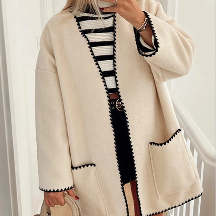 Fashionable French Casual Women's Criss-cross Collar Regular Length Dacron Cardigan Long Sleeve Knit Top Christmas Tree Pattern