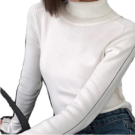 Customized Long Sleeve Women's Basic Pullovers Breathable Spring Knitted Tops Casual Winter Sweaters with Front Logo