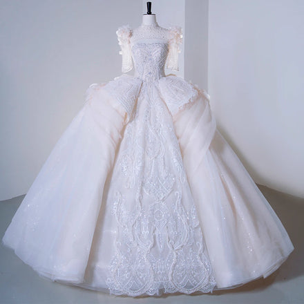 Jancember SFY51 Vintage Empire Two-wear Wedding Dresses With Long Train