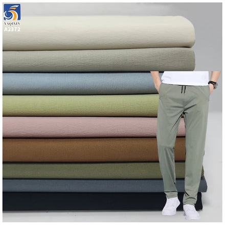 A2372 Custom Color 120gsm Lightweight Breathable Plain Stretch Fabric 95% Nylon 5% Spandex Fabric Pants Stretch Fabric