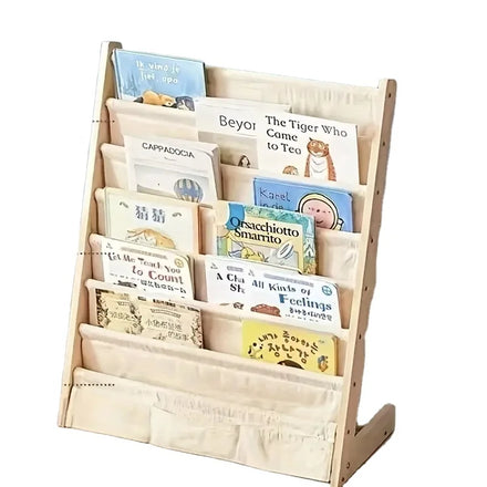 Foldable Wooden Bookshelf for Home Organization Study Decor Space-Saving Storage Rack for Bedroom Living Room for Pictures
