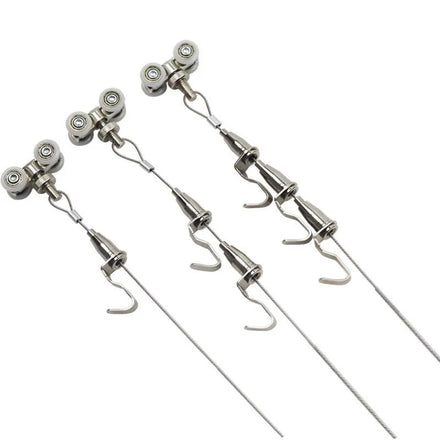 Stainless Steel Picture Hanging Device for Art Gallery Plain Finish Painting Hook with Track Rope Accessories