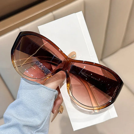 Fashion Sunglasses 2025 Outdoor Travel Shades Sun Glasses European&American Trendy One Piece Large Frame Y2K Sunglasses Women