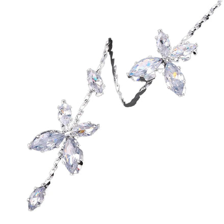 New Style Personalized Plant Winding Fashion Bracelets Zircon Silver Plated Flower Bracelets Women Stainless Steel Jewelry