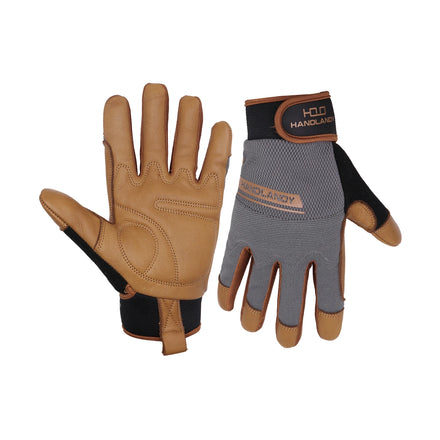 Ready to Ship Anti-Impact Cowhide Leather Working Gloves Breathable Mechanic Driver Glove with Comfortable Construction Palm