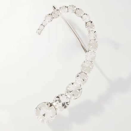 New Simple Rhinestone Earings European and American Fine Jewelry Earrings Full Diamond Arc Shaped Left Ear Fashion Earrings