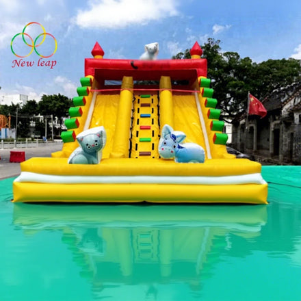 6*4*5m Yellow Dynamite Dry Inflatable Bouncy Slide for Kids Kids' Inflatable Slip Slide