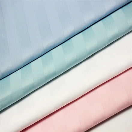 Wholesale 100% Organic Cotton Sateen Stripe Jacquard Bedding Fabrics Breathable and Dobby Styles for Hotel & Home Use