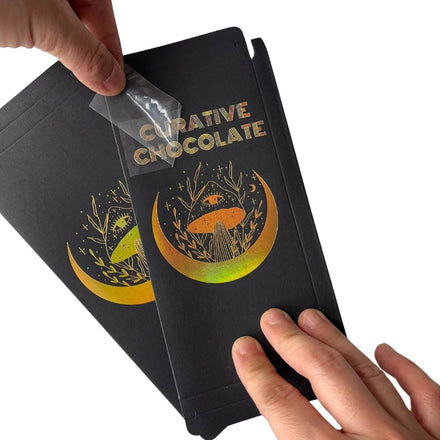 Holographic Gold Embossed Chocolate Bar Packaging Small Chocolate Box with Custom Decal