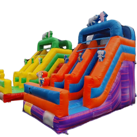 4mL*2mW Pvc Inflatable Slide Oem Commercial Indoor Games with Trampoline Dry Slide with protection