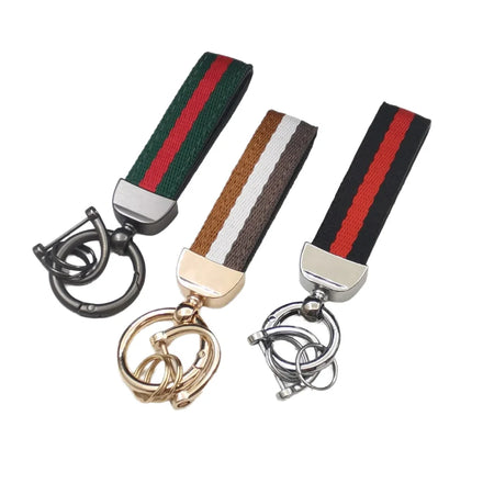 Wholesale Custom Nylon Keychain with Fashionable Metal Carabiner Personalized Color Strip Webbing for Car Logo Display