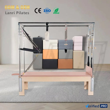 New Arrival Maple Wood Cadillac Reformer Pliates Machine High Quality Exercise Pilates Cadillac Reformer with Full Height Tower