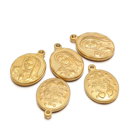 18K Gold Plated Stainless Steel Charms Virgin Pendant Charms for Jewelry Making Necklace Bracelet Handmade Jewelry Accessories