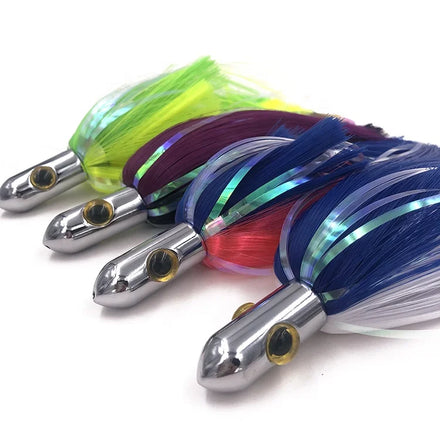 10inch Bullet Brass Head PVC Nylon Hair Marlin Trolling Skirt Lure Offshore Big Game Fishing Artificial Soft Bait Islander Lures