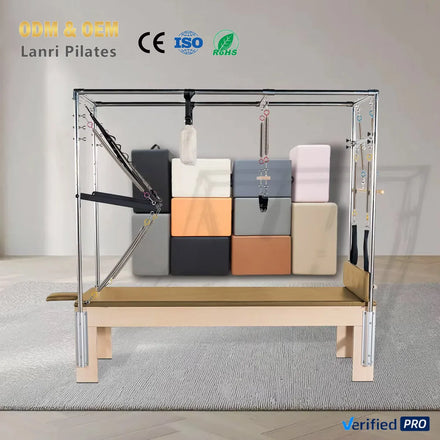 Commercial Use Multifunctional Gym Training Equipment Durable Maple Wood Cadillac Reformer for Pilates Studios