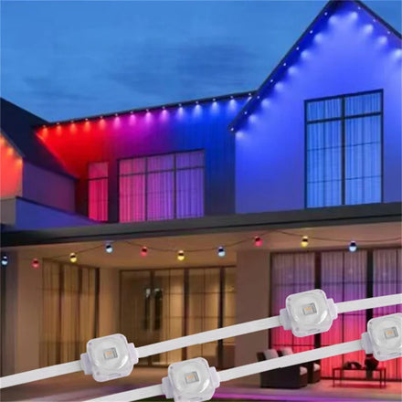 RGBW LED PC Outdoor Permanent Light IP67 String Point Eaves for Christmas and Theme Park Decorations