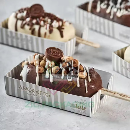 Eco-Friendly Wholesale Paper Catering Tray for Pastry Cake Ice Cream Waffle Sticks for Cookies Embossed Lunch Tray Packaging