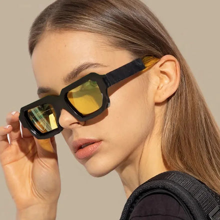 Fashion Sunglasses Women Custom LOGO High Quality Colorful Lens UV400 Shades Square Frame Designer Y2K Sunglasses Men Wholesale