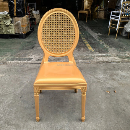 Hot Sales Cheap Gold Plastic Chair Mesh Back Chair for Parties and Outdoor Events