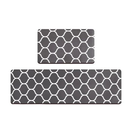 Custom Size 2-Piece Modern PVC Foam Kitchen Carpet Mat Anti-Dirty Anti-Slip Washable Reversible 10mm Thick Novelty Pattern Long