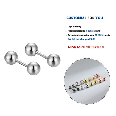 LE104 S925 Sterling Silver Classic Simple Sparkling Clear Zircon Stud Earring Gold Plated for Women/Girls Daily Wear and Gifts