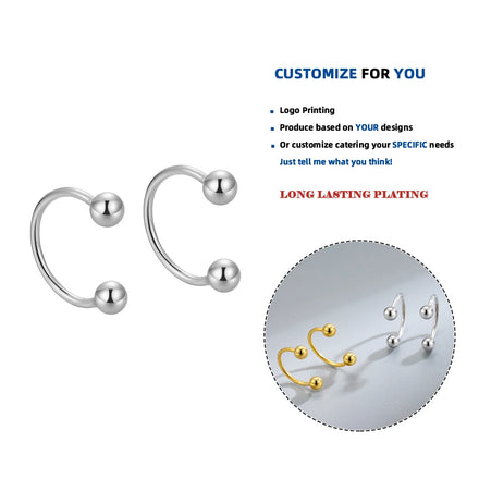 LE105 925 Sterling Silver Simple Line Stud Earrings for Women Fine Jewelry Round Earrings Wedding Gift