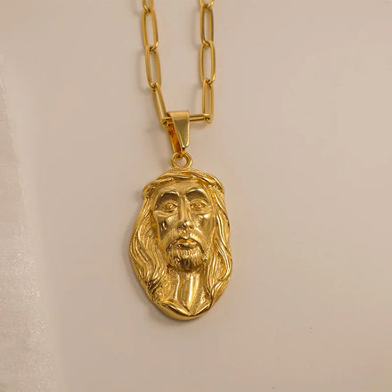 In Stock Religious Jewelry Jesus Pendant Custom Design Jewelry Charm for Necklace 18K Gold Plated Stainless Steel Charms Pendant