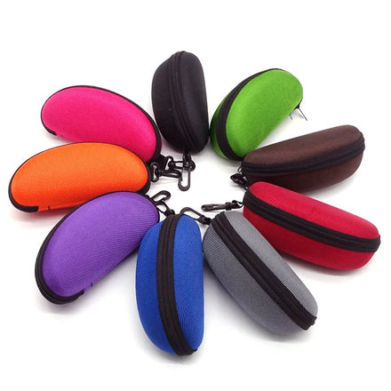 Factory Wholesale Sunglasses Case Oxford Zipper Eyeglasses Cases Bags EVA Black Hook Anti Pressure Glasses Case