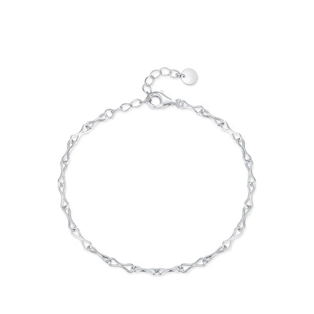 SL1653 S925 Sterling Silver Unlimited Symbol Bracelet Female Niche Design Plain Silver Bare Chain Light Luxury Fine Bracelets