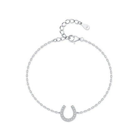 SL1697 925 Sterling Silver Minimalist U-shaped Zircon Letter Chain Bracelet for Women Birthday Party Jewelry Gift