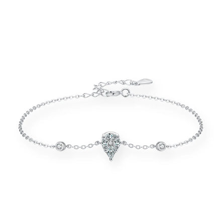 SL1635 925 Sterling Silver Simple Fashion Drop Sparkling Zirconia Link Chain Bracelet for Women Wedding Engagement Jewelry Gift